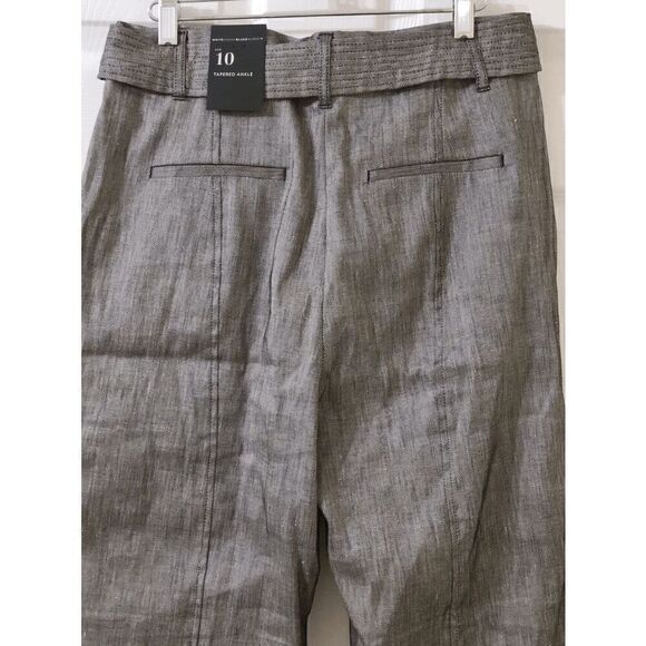 WHITE HOUSE BLACK MARKET Linen Belted Utility Pant SIZE 10 NWT - Picture 12 of 16